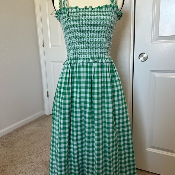 Kate Spade Maxi Green Gingham Dress - Picture 2 of 12